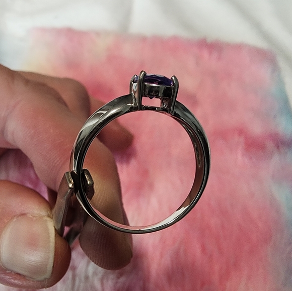 Tanzinite sterling silver size 9 ring - Picture 6 of 8